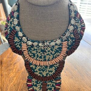 Bib style Beaded Statement Necklace.Awesome will add style to your outfit